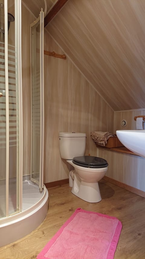 Romantic Double Room (Coquelicot) | Bathroom | Shower, free toiletries, hair dryer, towels