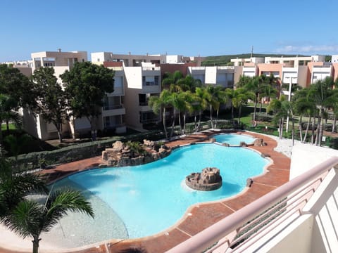 Guayacan swimming pool view. Now reopened after completing repairs.