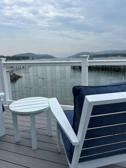 view of harbor from upper deck