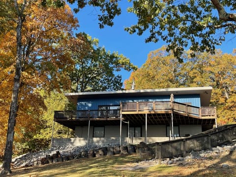 A back view of the house overlooking Kentucky Lake. 