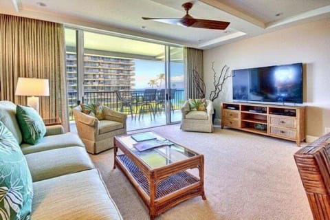 Spacious designer living room with sofa pull out