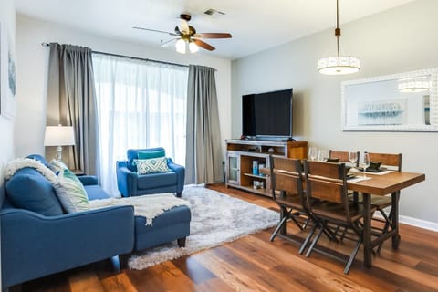 50-inch flat-screen TV with cable channels, TV