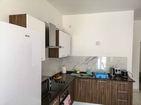 Full-size fridge, microwave, oven, stovetop