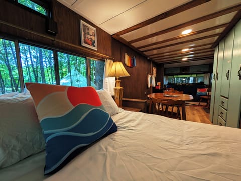 Holiday Rambler Vintage Camper #3 (Premiere Resort Amenities Included!) | Egyptian cotton sheets, premium bedding, memory foam beds