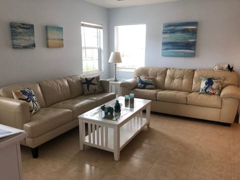 Spacious living room with sleeper sofa.  Dog not included!