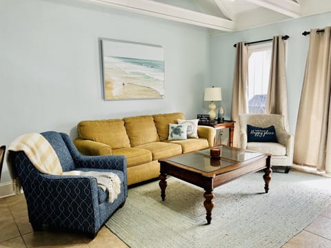 Open concept living room with comfortable seating for all.