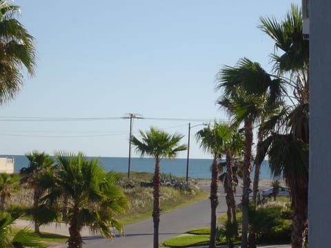 View of the beach from the master bedroom balcony 