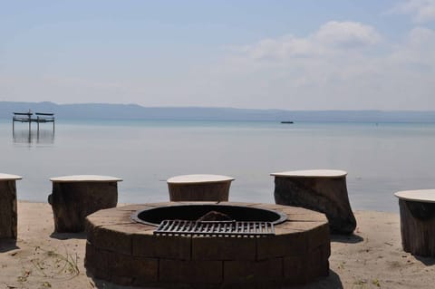 On cool evenings, enjoy a campfire by the lake and make s'mores and memories!