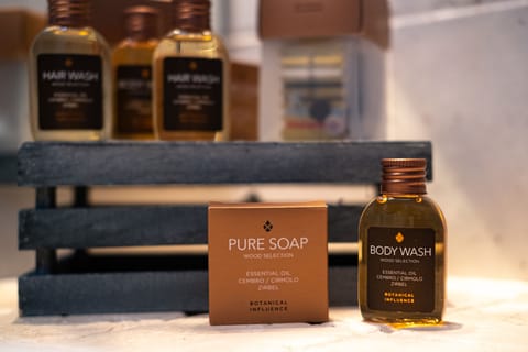 Shower, free toiletries, hair dryer, bidet