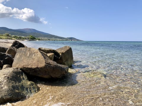 Beach nearby, sun loungers, beach umbrellas, beach towels