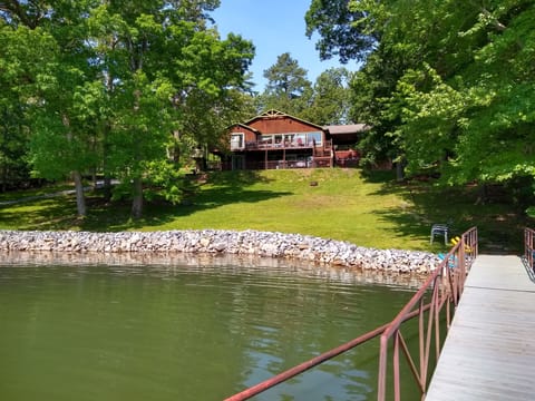 An older photo, but the walk from water to patio is very short