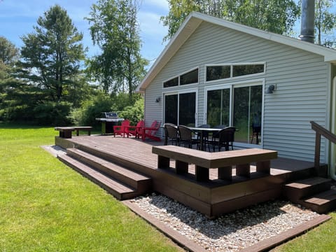 Great Views from the Large Deck with Dining Table, Adirondack Chairs & Gas Grill