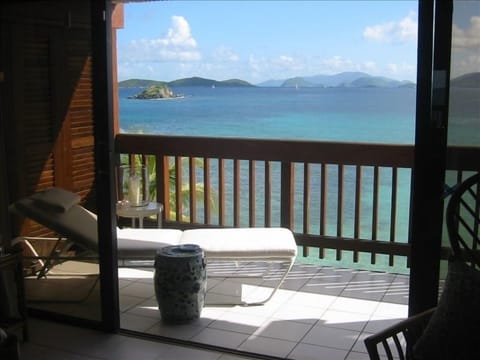 Upper terrace chaise and view