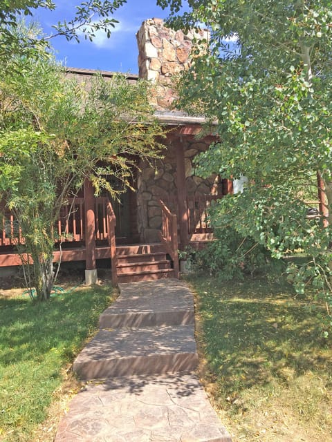 Tree lined path to the front porch.