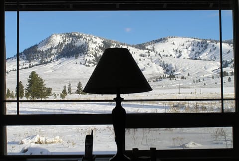 Beehive Mountain in the winter sun, from the lounge.