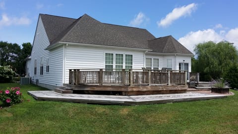 LARGE custom multi level  area. Upgraded gas & charcoal grills late 2019.