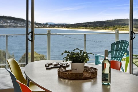 Looking out to Primrose Beach from the dining area
