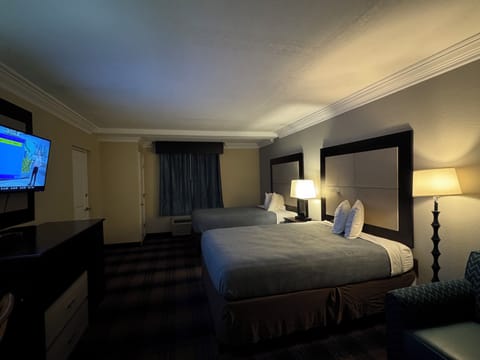 2 Queen Beds | Premium bedding, desk, laptop workspace, blackout drapes