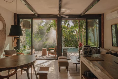 Dining and living area.