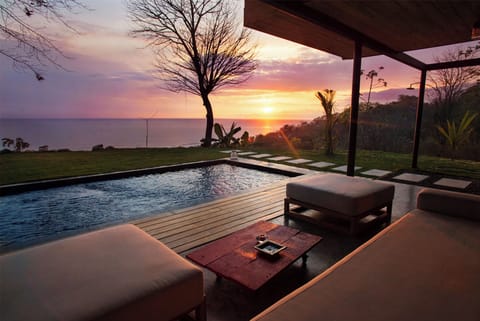 pool lounge sunset view