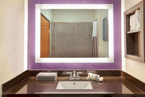 Deluxe Studio Suite, 1 King Bed, Non Smoking | Bathroom | Combined shower/tub, hair dryer, towels