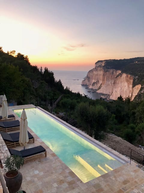 The view from the upper terrace at dusk