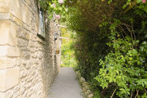 The path leading up to the cottage entrance.