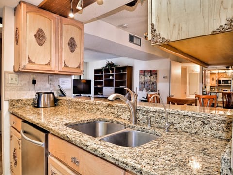 Granite counters in the kitchen.