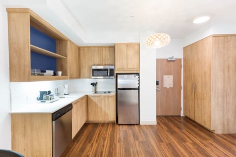 Fridge, microwave, stovetop, dishwasher