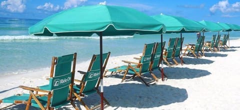 Ride-On Beach Service included with unit - two chairs and an umb