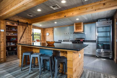 Four people can sit a spell at the roomy kitchen island. Just keep in mind, the cooks may recruit your help with food prep!