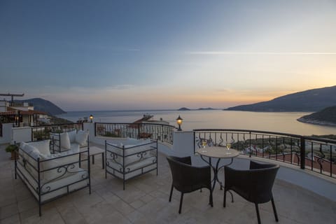 Roof Terrace with Panoramic Sea Views at Sunset