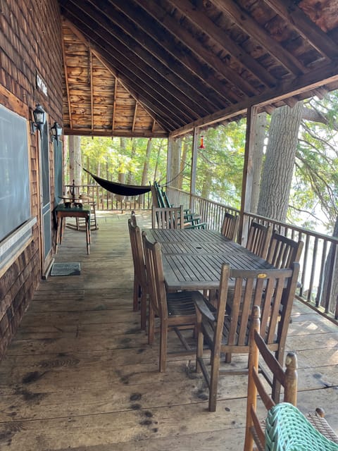 Porch overlooking lake