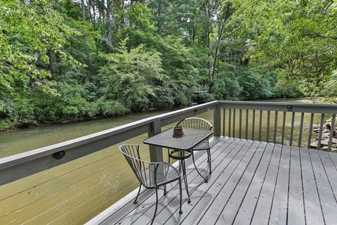 Enjoy your morning coffee overlooking the river