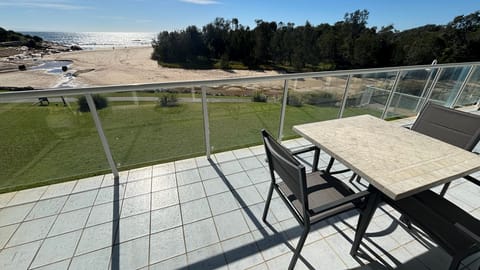 Balcony and outdoor dining. 