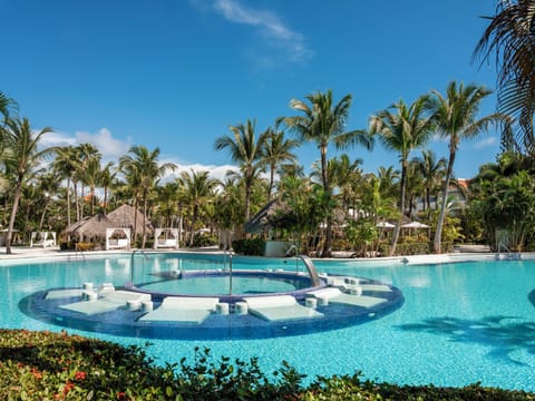 2 outdoor pools, open 9:00 AM to 6:00 PM, free cabanas, pool umbrellas