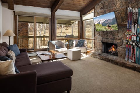Spacious Living Room with Fireplace