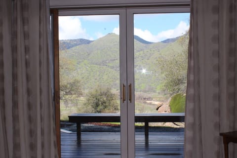 View from bed in downstairs master bedroom.