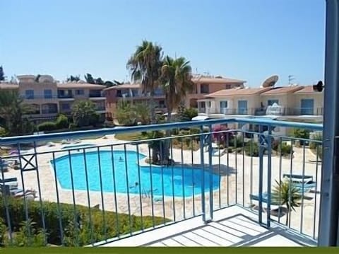 View of Pool and Gardens from Bedroom 2 Balcony