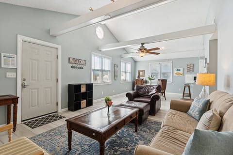 Cozy living area with entrance to Arctic Avenue