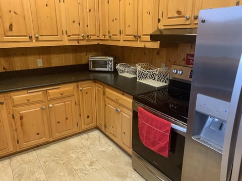 New granite counter and sink.