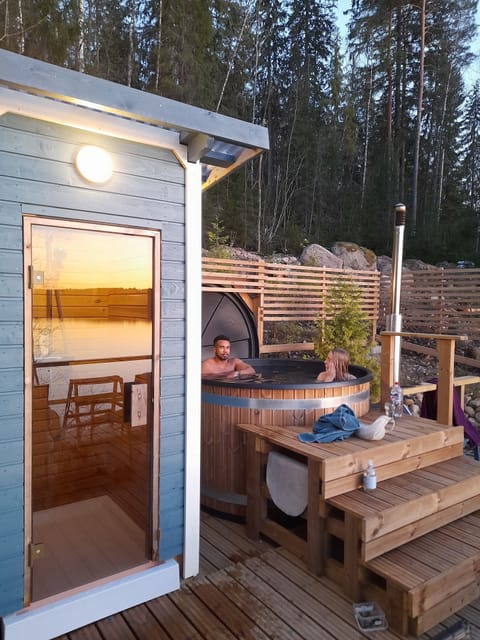 Warm outdoor jacuzzi