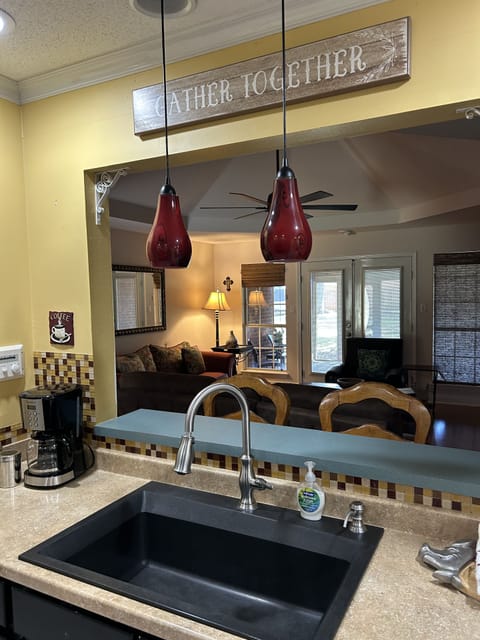 Kitchen overlooking living room