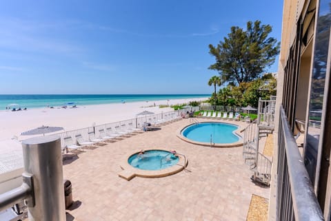 Tranquil waters directly overlooking your balcony spiral staircase pool hot tub 