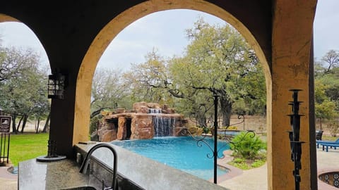 Beautiful scene from covered patio 