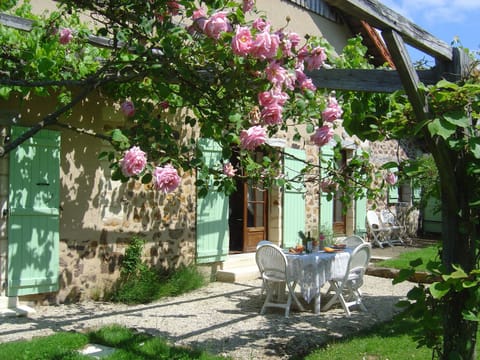 Al fresco dining under grape vines