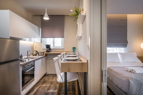 Microwave, stovetop, coffee/tea maker, electric kettle