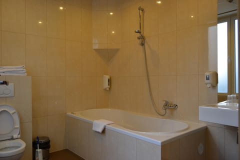 Free toiletries, hair dryer, towels