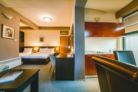 Standard Apartment | Minibar, in-room safe, desk, blackout drapes