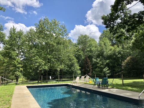 Salt water pool and patio area.